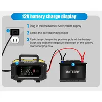 FOXSUR 20A/10A Car Motorcycle Battery Charger 12V/24V Smart Charger Lithium AGM GEL Lead-Acid LiFePO4 Battery Chargers - Image 3