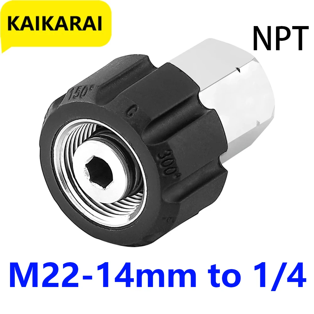 Hochdruckreiniger-Adapter Edelstahl M22–14 Mm Auf NPT 3/8" | 5000 Psi, Für Schlauch & Pistole