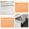 31" LED Floating Bathroom Vanity with Sink, High Gloss Single Sink Wall Mounted Bathroom Storage Vanity Cabinet, Modern Bathroom 5