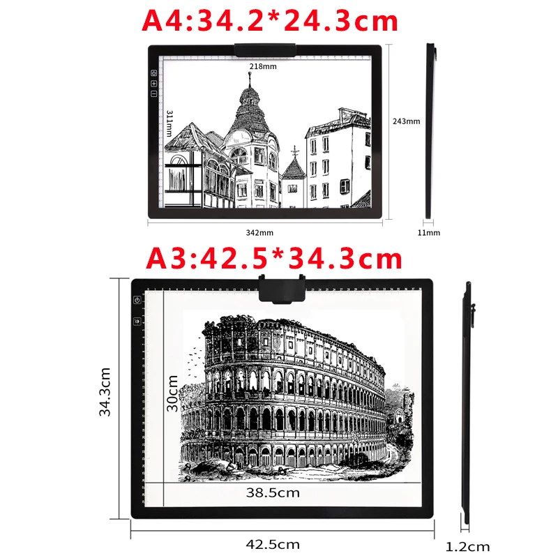 A3/A4 Light Pad Wireless Battery Powered Light Box Artcraft Tracing Pad  Rechargeable Light Board for Artists Drawing X-ray - AliExpress