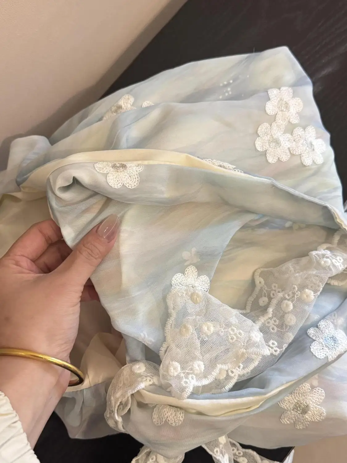 JIAERDI Fairycore Aesthetic Blue Handbag Women Floral Embroidery Lace Shoulder Bags Hot Girls Large Capacity Canvas Tote Bag New