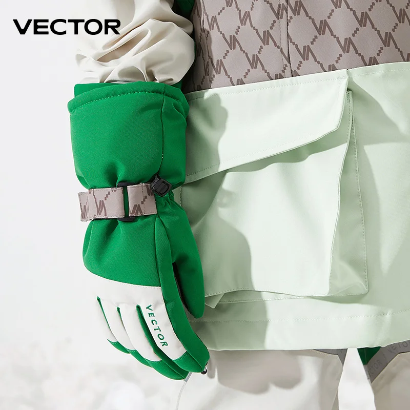 VECTOR Warm Ski Gloves Children's Winter Wool Waterproof Warm Children's Ski Gloves Ski Gloves 3M Cotton Heated Gloves 2