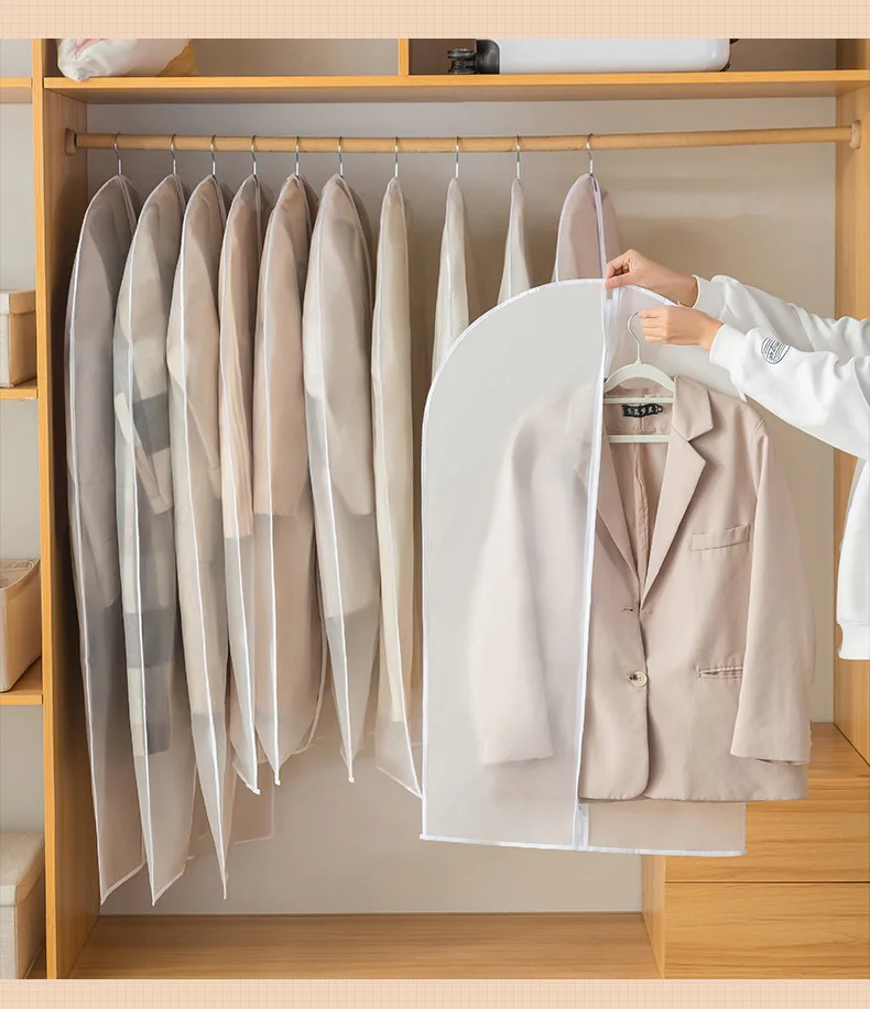 Washable Clothes Hanging Dust Cover Wedding Dress Cover Suit Coat Storage Bag Wardrobe Hanging Clothing Organizers 5PCS clothes storage bag,clothing dust cover,garment covers,wedding dress dust cover