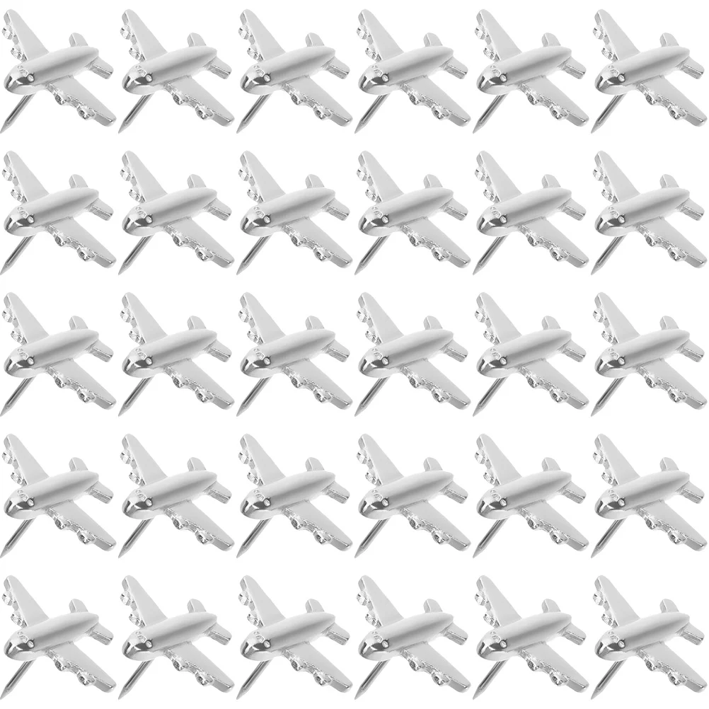

30Pcs Bulletin Board Push Pin Photos Wall Maps Thumbtacks Small Airplane Shaped Thumb Tacks