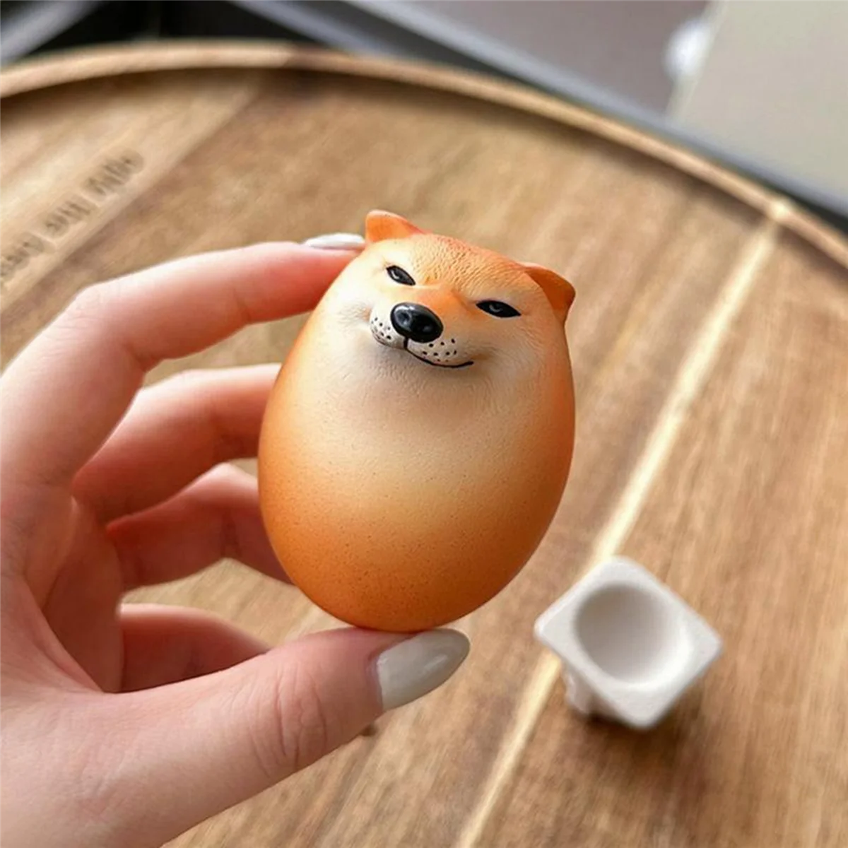 BAAU 20x Egg Dog Shiba Inu Realistic Egg Shape Desk Decor Dog & Union Decoration for Home Offices Fun Christmas Gifts