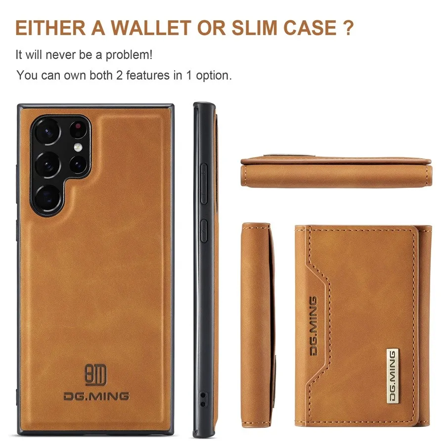 

Оригинальный Роскошный кожаный чехол для Samsung Galaxy S24, S23 Ultra, S22 Plus, S21, S20 FE, съемная задняя крышка, Ретро Бумажник, бренд