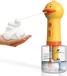 Automatic Yellow Duck Pet Bathing Foam Dispenser - USB Rechargeable (Yellow)