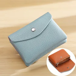 Elegant PU Leather Women's Short Wallet - Solid Color Hasp Design, Compact Credit Card Holder & Mini Money Bag (Blue)