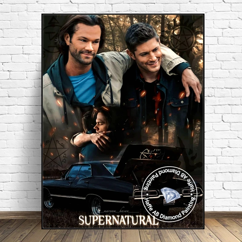 The Winchesters Brothers TV Show Diamond Mosaic Painting AB Drills Supernatural Final Season Poster Wall Art Cross Stitch Decor