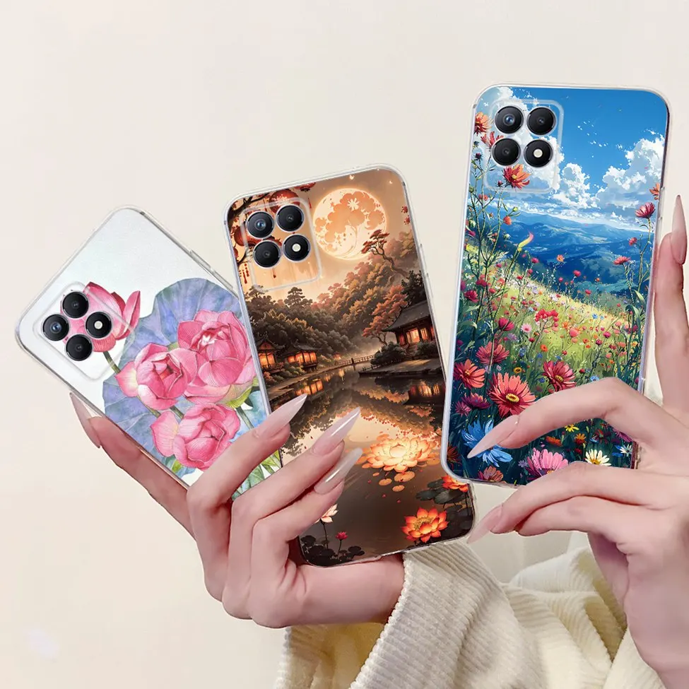 Luxury Butterfly and Love Flowers Clear Phone Case - Cool Painted Design