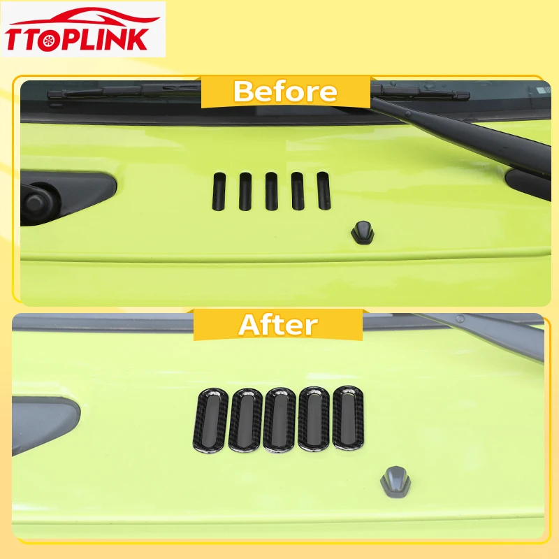 스즈키 짐니 2019 업 자동차 액세서리 용 ABS 외장 엔진 후드 공기 흡입구 장식 링 커버