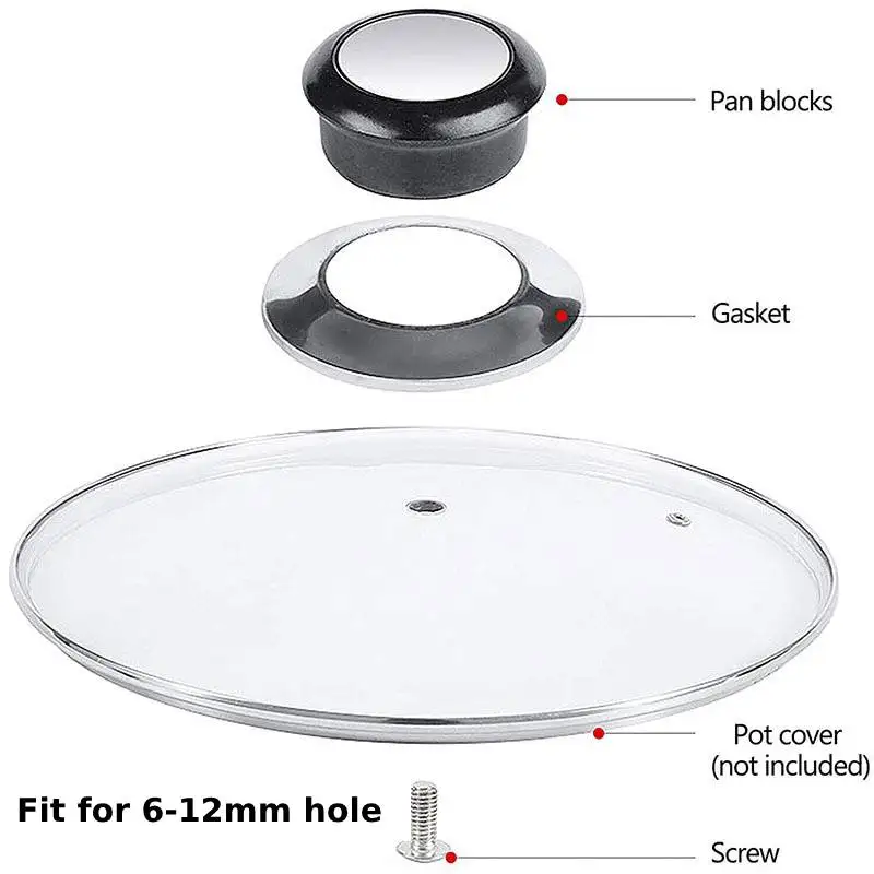 1/2Pcs Heat-Resistant Cooking Pot Pan Lid Knob Lifting Handle Universal Replacement Glass Cover Knob Cap Kitchen Cookware pot lid handles