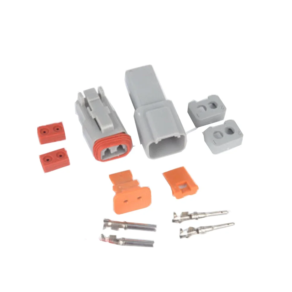 

5 Set 2P Pin Waterproof Electrical Automotive Wire 14-18 AWG Female and Male Grey for Deutsch Connector Motor Car