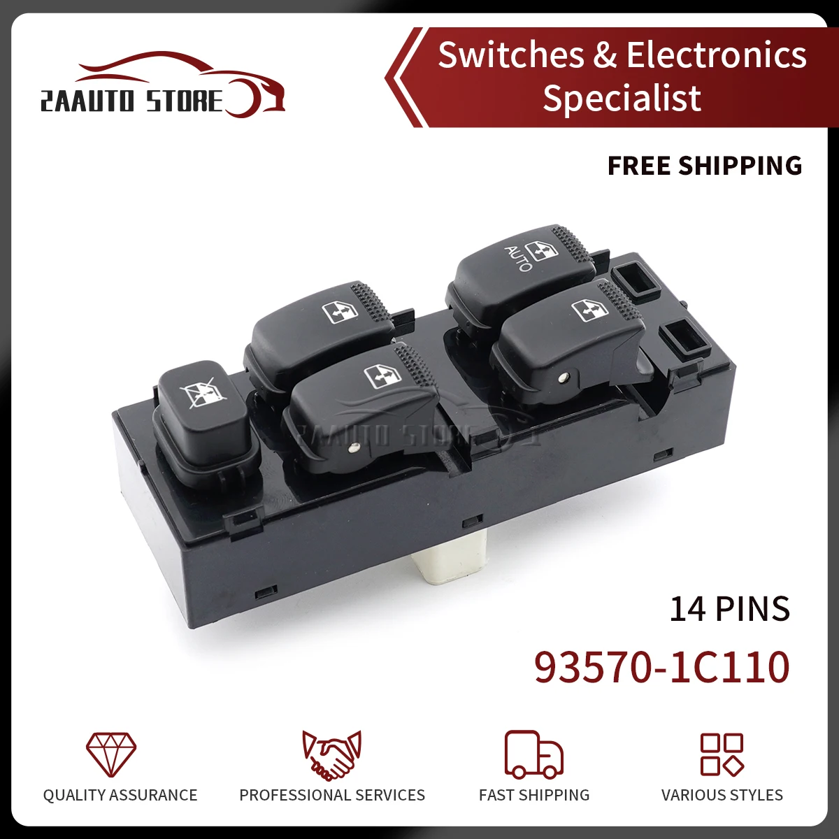 

For Hyundai Getz 2003-2010 Matrix 2006-2011 For Kia Carens LHD Electric Power Window Switch 93570-22820 935701C110 93570-1C110