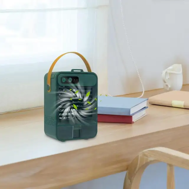 Hordozható Léghűtő 3-Sebességes Usb-Töltés Párologtató Hűtő Légzennyejező Szépségtükörrel, Csendes Asztal - Image 4