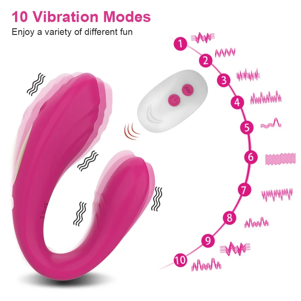 Couple Vibrator Wearable U Type for Women Vagina Clitoris Stimulate G-Spot Massage