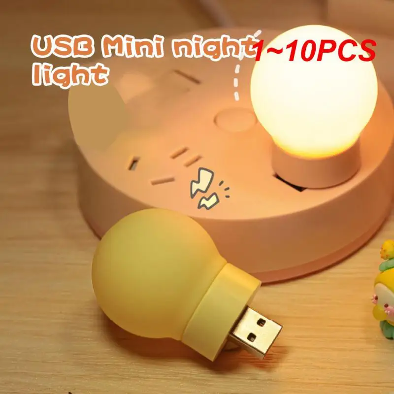 

1~10PCS USB Plug Lamp Night Light Eye Protection Reading Light LED Atmosphere Lights Decorative Bedroom Mini Cute Lamp girl Home