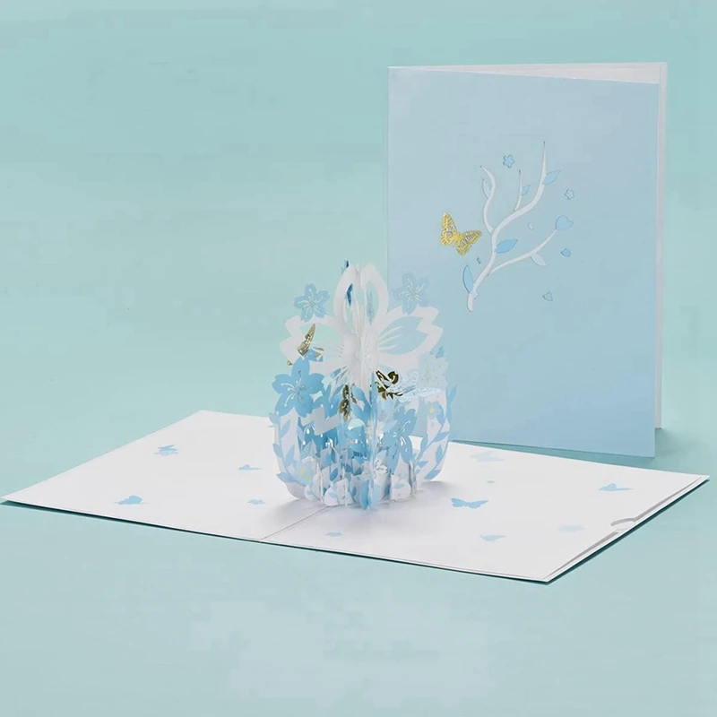 발렌타인 데이 카드 팩, 파란색 나비 봉투, 생일, 어버이날, 기념일 등 모든 행사 생각