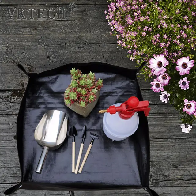 Ültetés Szőnyeg Pe Négyzet Alakú Kertésző Vízálló Növényi Cserepes Vastag Összecsukható Kerti Pad Piszkos Transzplantáló Ponyvás - Image 3