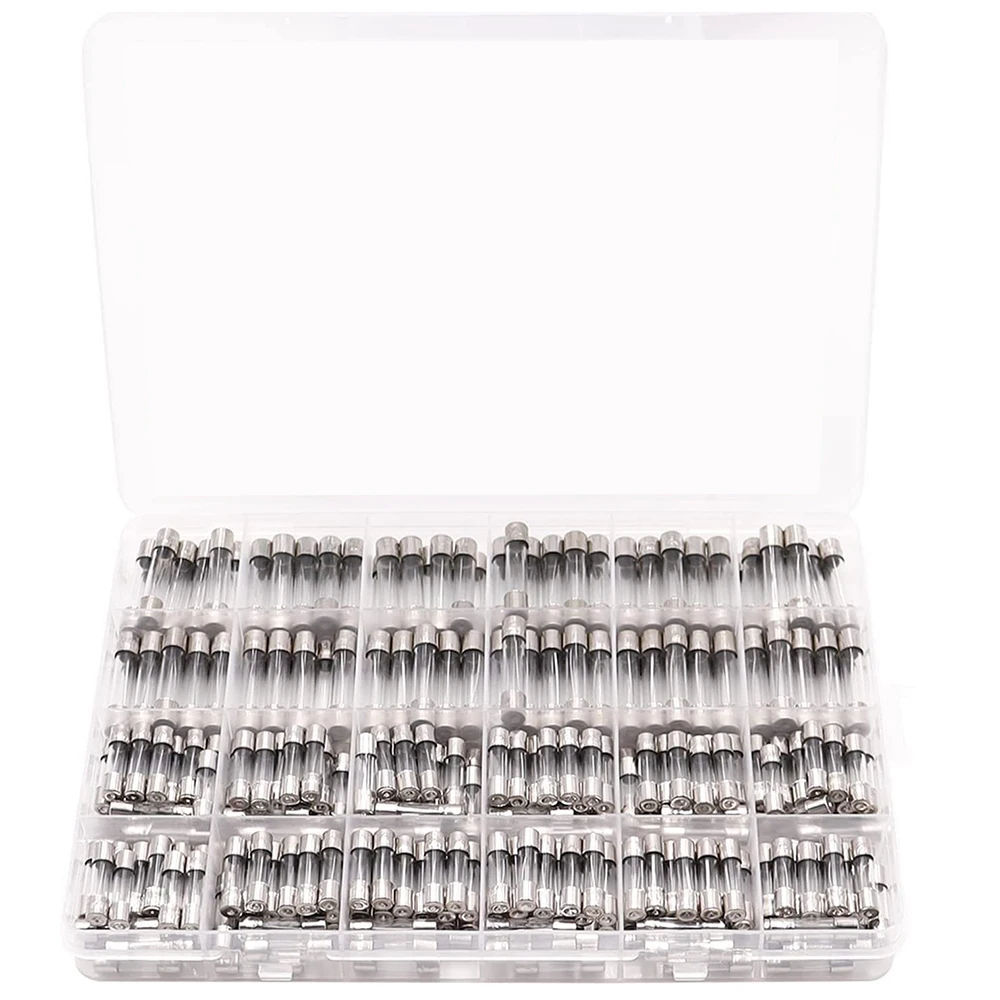360-teiliges Glassicherungs-Sortiment-Set, 24 Typen, flinke Glassicherung, 250 V, 0,5 A, 1 A, 2 A, 5 A, 6 A, 20 A, 6 x 30 mm, 0,2 A–20 A, 5 x 20 mm Patronensicherungen – Detail 1