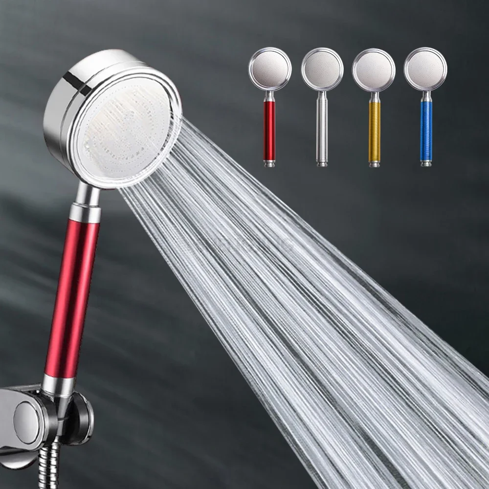 

Bathroom Aluminum SPA Shower Head High Pressure Water Saving Filter Hygienic Flow Rotating Showers Hose Holder Set Accessories