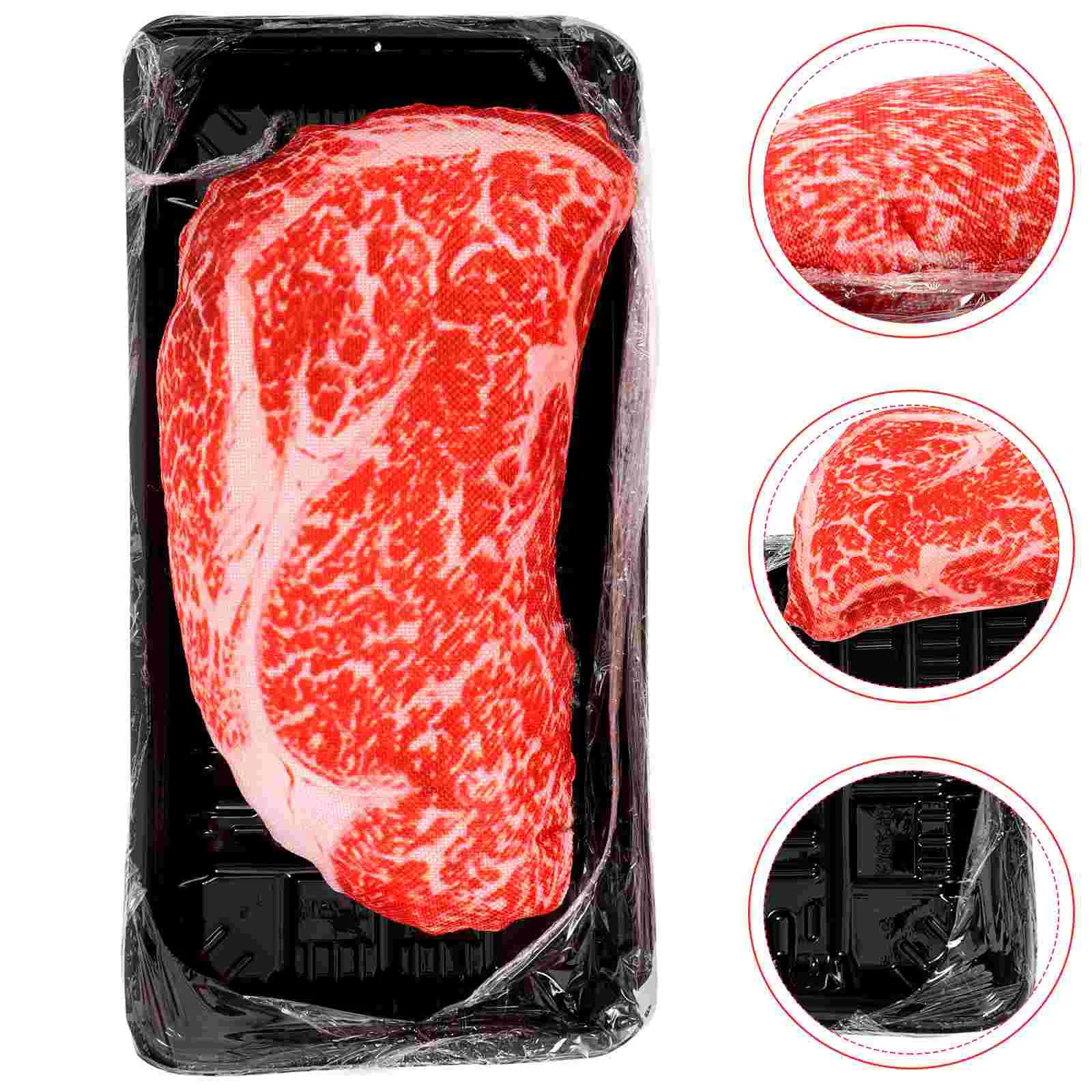 

Cartoon Dog Toys Simulated Steak for Playing Chew Small Dogs Puppies Oxford Cloth Plush Figure