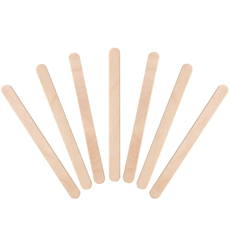 100 Pieces Disposable Wood Stick Beauty Spatulas Log Hair Removal Wax Coating and Scraping Tool Eyebrow Trimming Wooden Stick 5