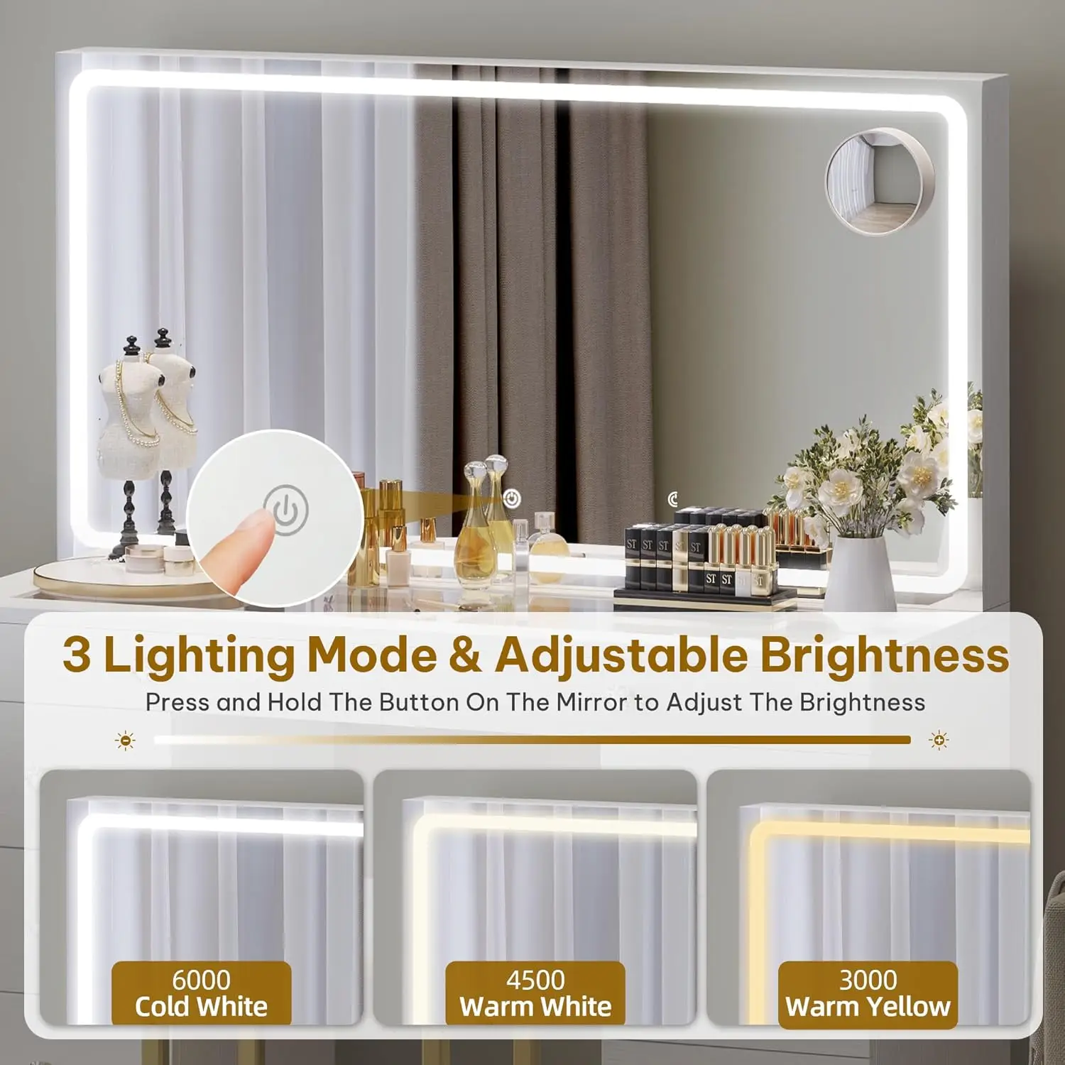 Crystal handles and stool