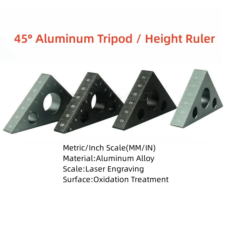 Woodworking Tools Right Angle Ruler Triangle Ruler Aluminum Alloy 45/90 Degree Frosted Right Angle Gauge Woodworking Ruler