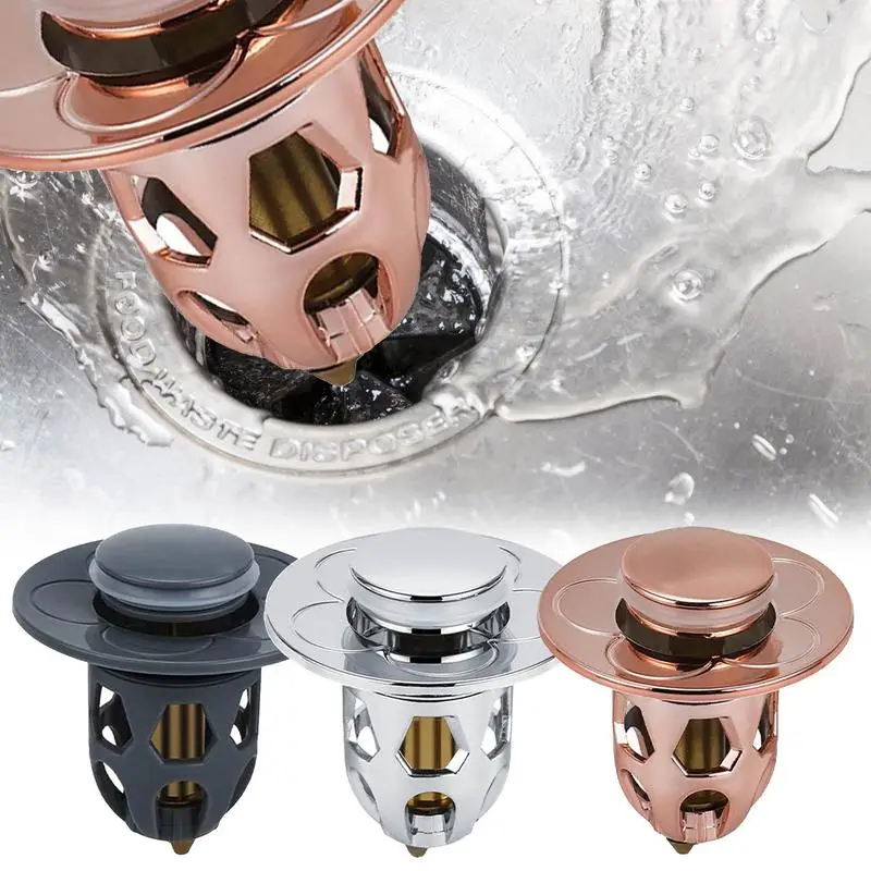 

Bathroom Sink Stopper Stainless Steel Pop Up Basin Drain Filter Stopper Anti-Clogging Strainer For Wash Basin Sink Hair Catcher