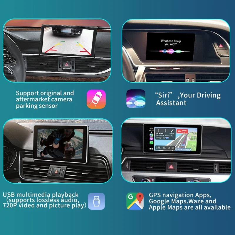Apple Carplay für Audi A3, A4, A5, A6, A7/A8, Q2 und Q7 – Carplay