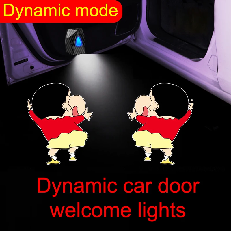 Dynamic car door welcome light car door open projection wireless car charging atmosphere induction cute cartoon electric car pro