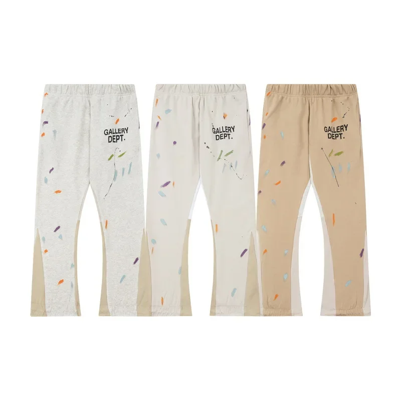 

Hot GALLERY DEPT TIDE Brand Fashion letter logo Speckled ink graffiti painted pattern pant High Quality Men Unisex Casual Sweatp