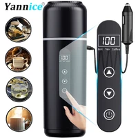 Bouilloire électrique 12v 24v, tasse chauffante Portable pour voiture, 500ml, chauffage de voyage, écran tactile, tasse thermique intelligente à température réglable 1