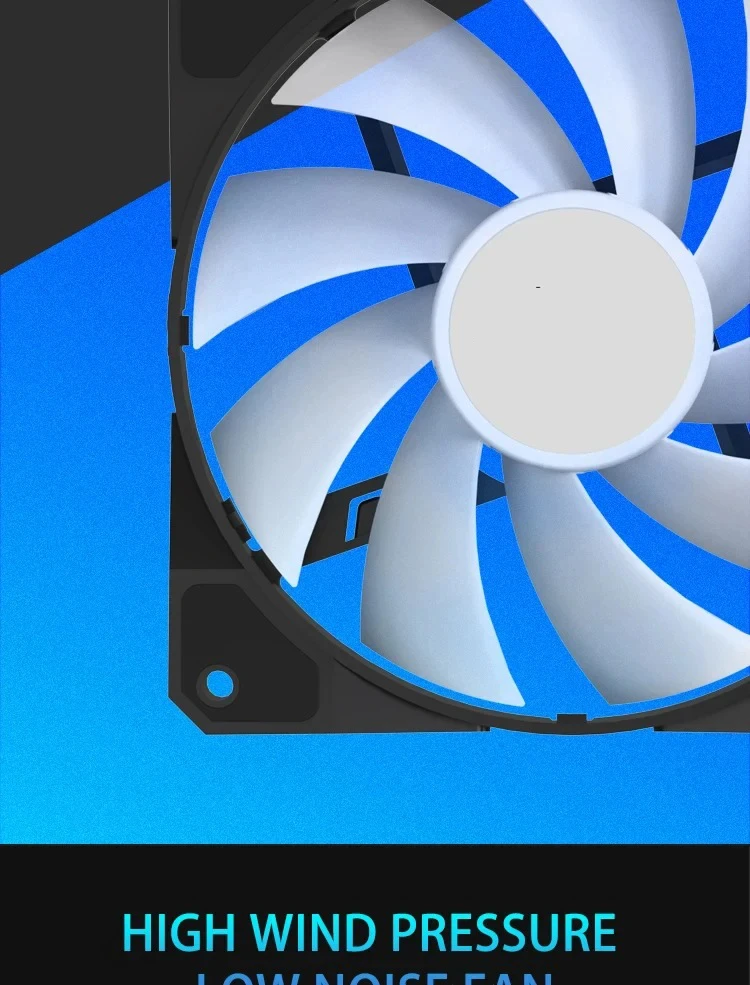 120mm RGB LED 12V PWM 4Pin 1100RPM Silent Cooling Fan for PC Case Water Cooling