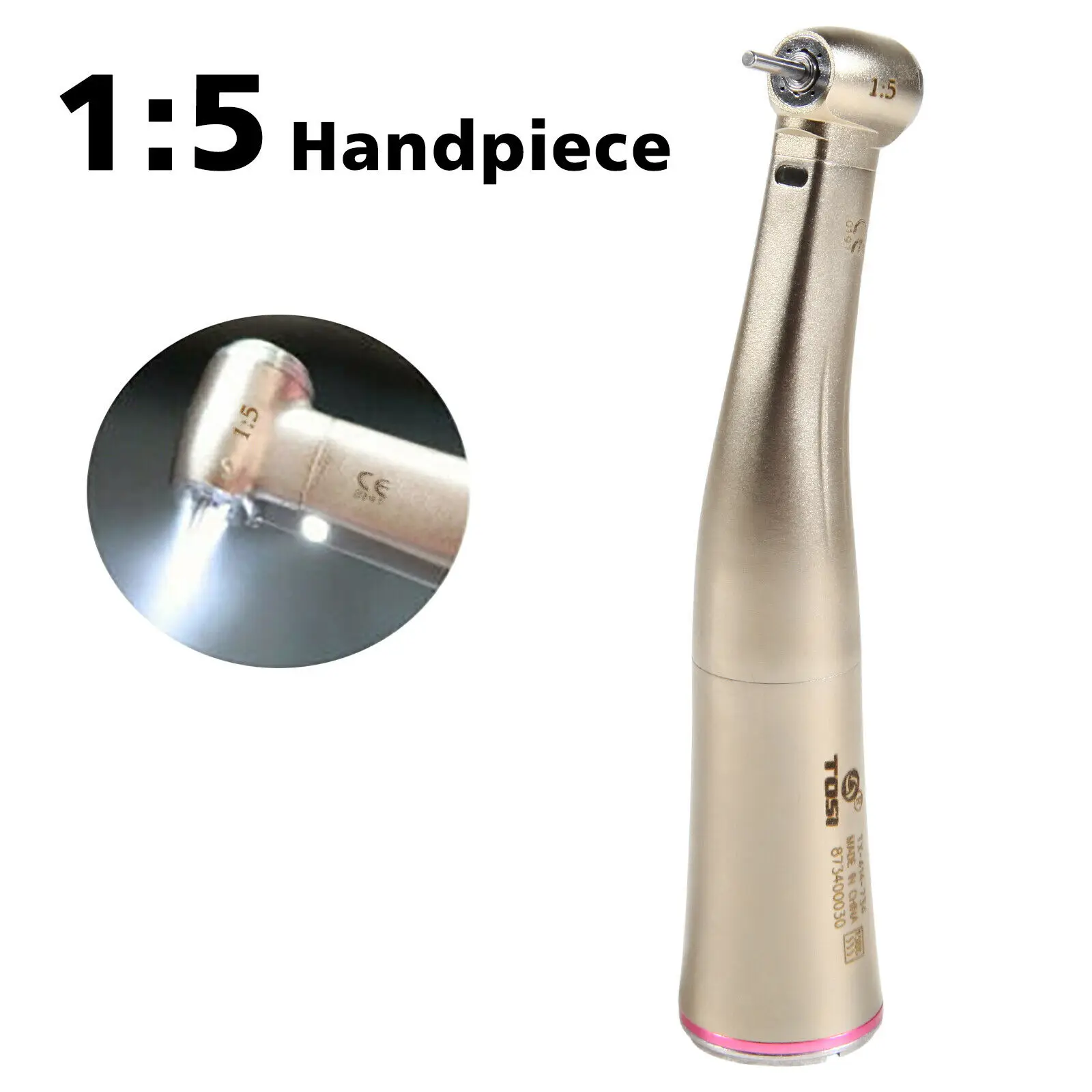 Dental 15 Fiber Optic Led Contra Angle Handpiece Fit Nsk Electric