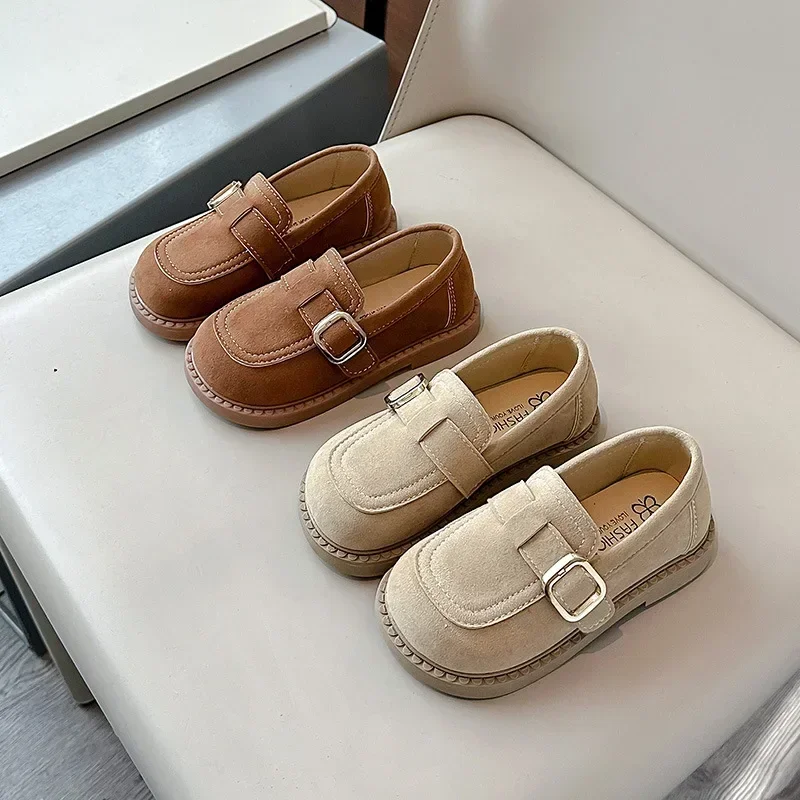 Girls Leather Moccasins Casual Soft Flat Shoes