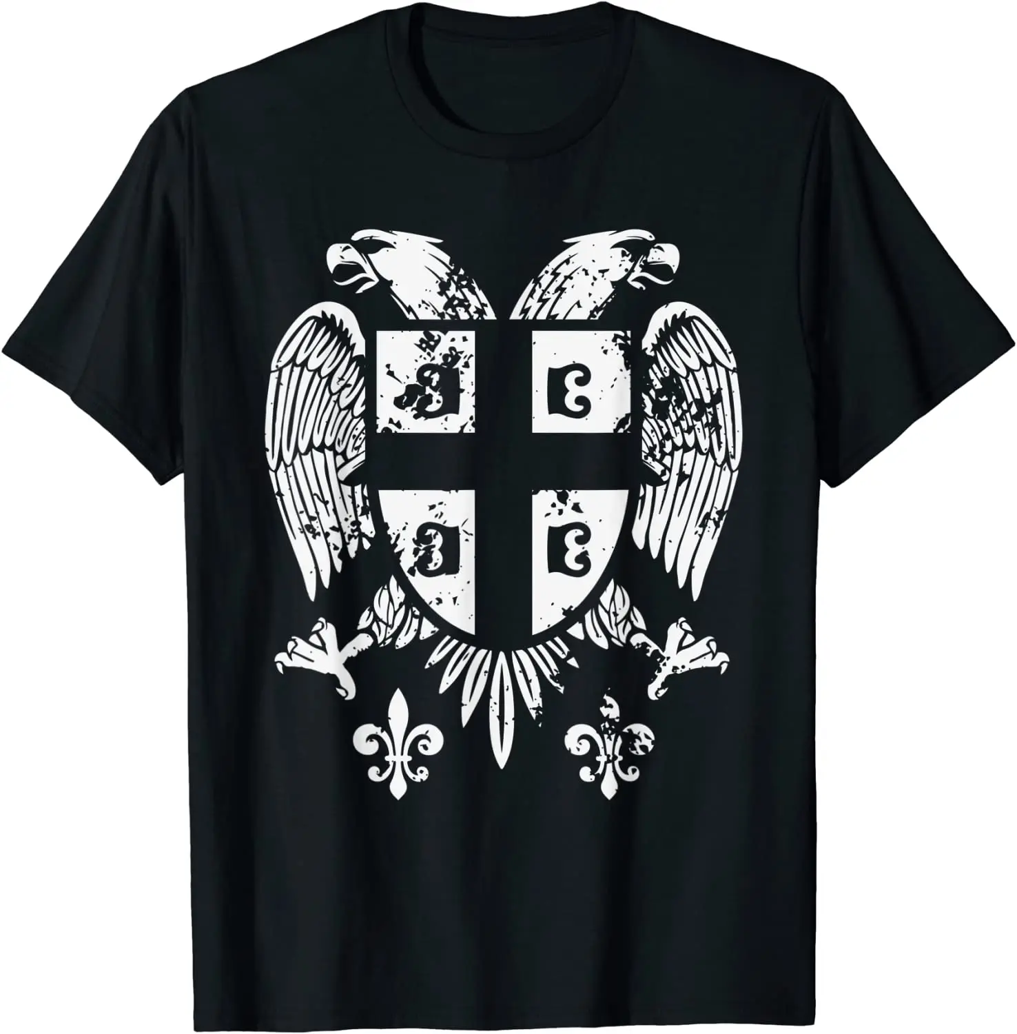 Serbian Double Headed Eagle Serbia Coat of Arms Fan Men TShirt Short