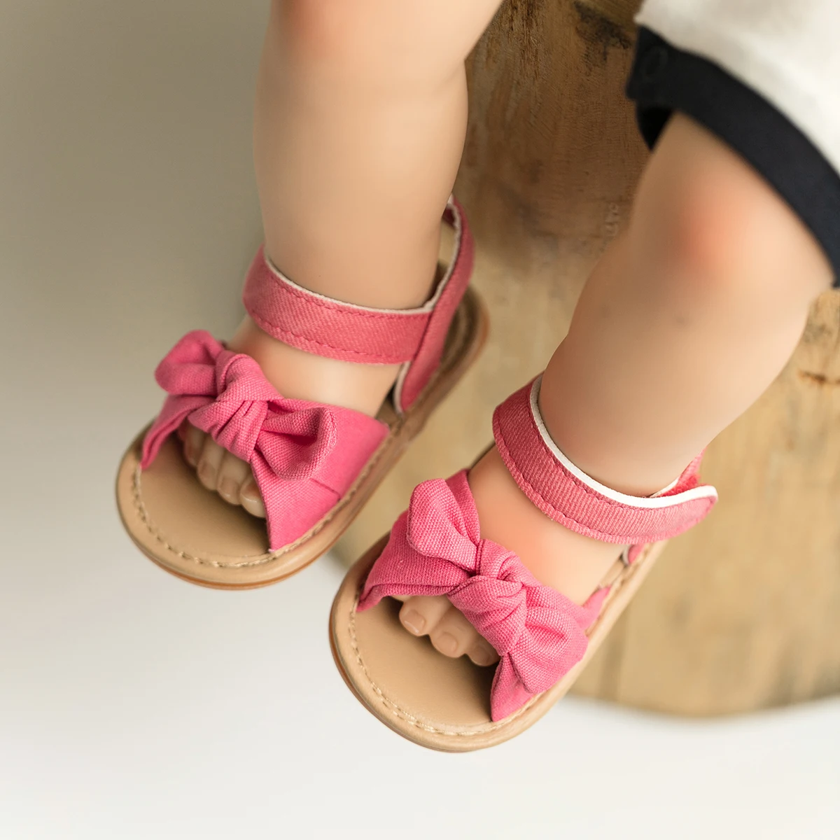 KIDSUN Summer Baby Shoes Boys Girls Garden Sandals Color Bowknot Rubber Sole Anti-slip Flat Toddler First Walker kids shoes kids sandals baby sandals