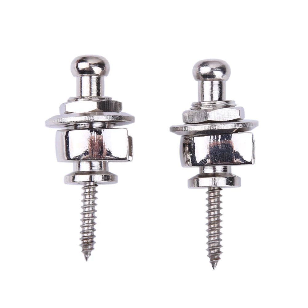 Copper Guitar Strap Buckles Chrome Plating Non Slip Musical Parts