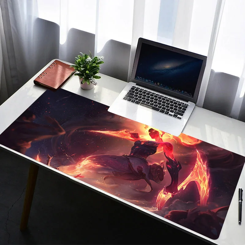 

League of Legends Akali Anime Mousepad Keyboard Gaming Rubber Table Mat 900x400 Laptop Mouse Mats Game Anti Slip Large Mouse Pad