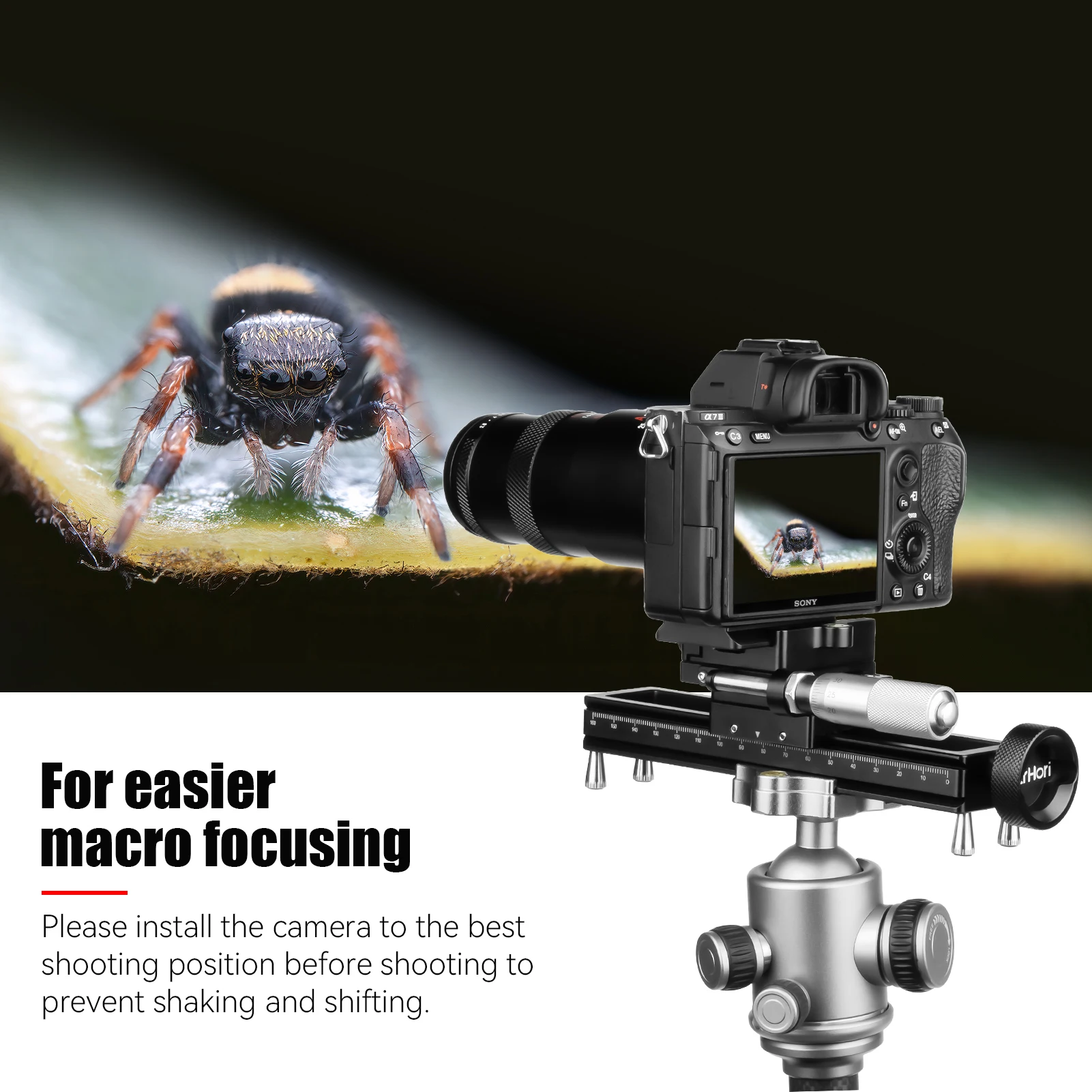 Camera Track Slider AstrHori 170mm Cameras Macro Focusing Rail Slider Track Dolly Quick Release for Macro Photography
