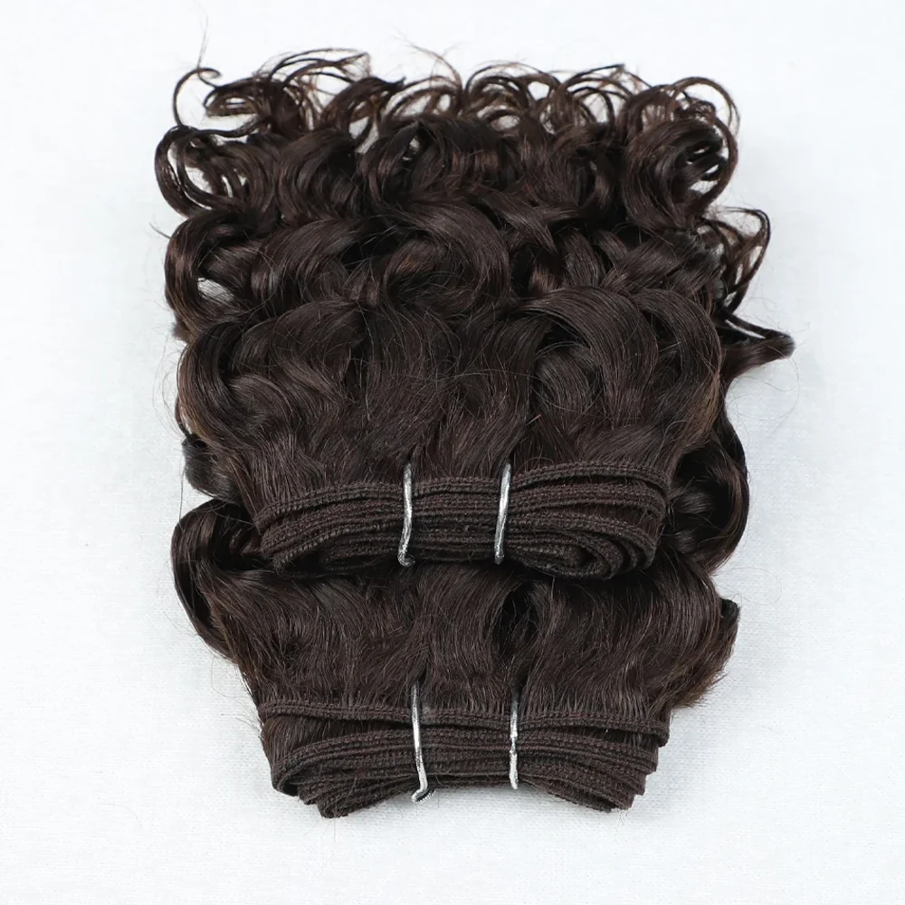 2pcs Short Curly Hair Bundles Brazilian Hair Weave Bundles Human Extension Human Short Curly