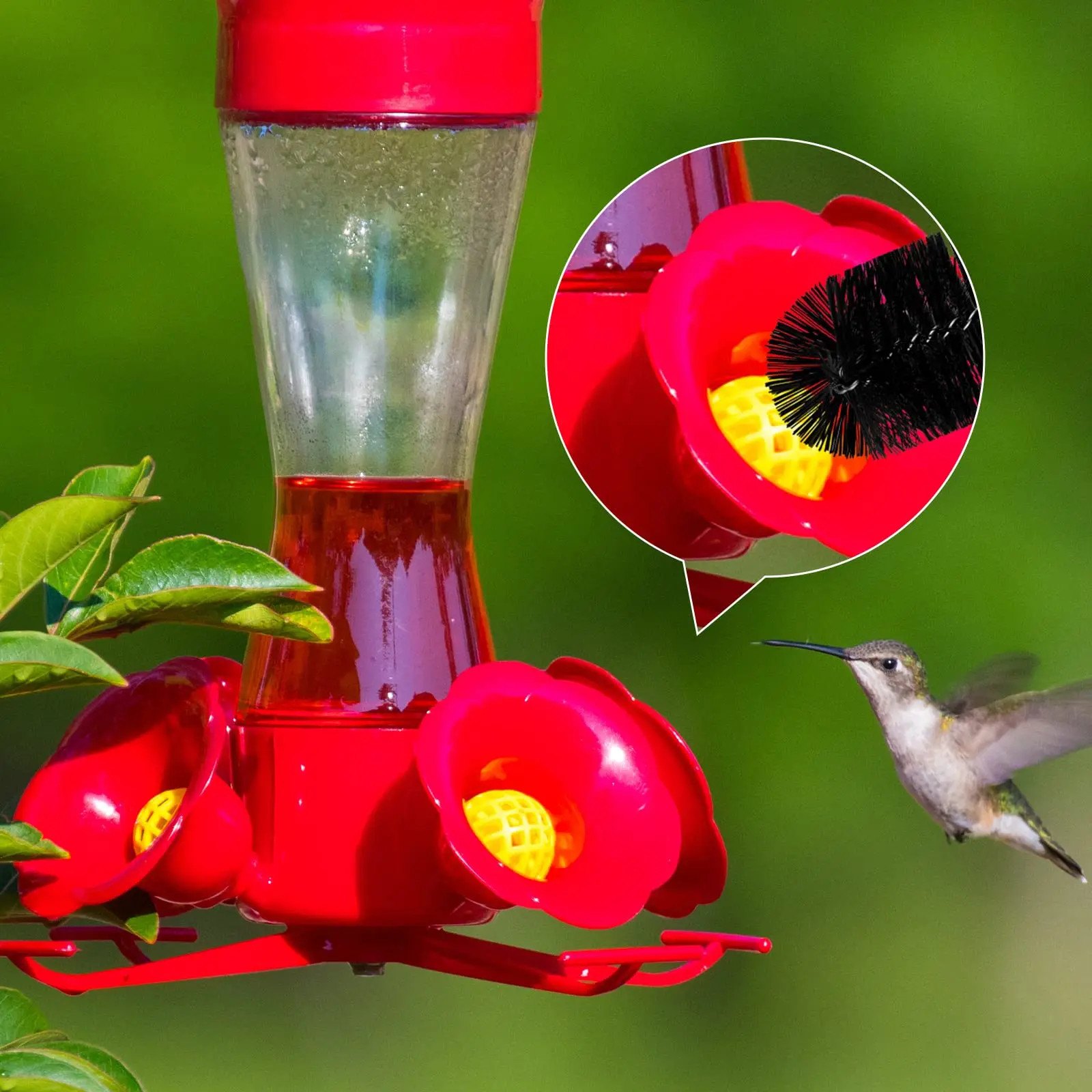 Feeding Ports Replacement 30Pcs Hummingbird Feeders Replacement Flowers Drinking Container