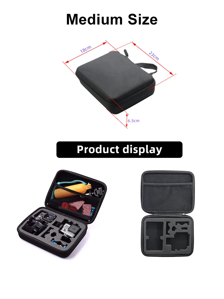 L/M/S Storage Bag Travel Box Carrying Case For Gopro Hero 13 12 11 10 9 8 SJCAM SJ4000 AKASO DJI Osmo Action Camera Accessories