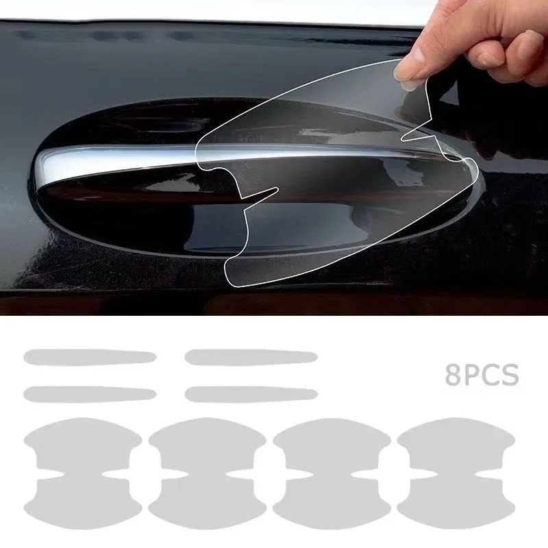 

Car Door Handle Bowl Sticker Scratch Invisible Protective Transparent Stickers Auto Exterior Accessory Protection Strip 4/8pcs