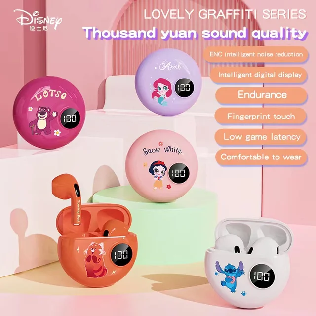 Affordable Disney headphones with wireless connectivity and voice assistant support.
