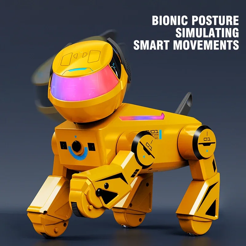 Funny RC Robot Electronic Dog Stunt Dog Voice Command Programmable Touch-sense Music Song Robot Dog for Children's Toys
