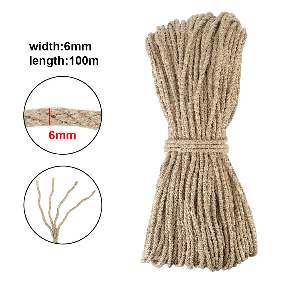 Natural Sisal Rope Twine Desk Legs Binding Rope Cat Climbing Frame Cat Sharpen Claw Replacement DIY Scratching Post Toy