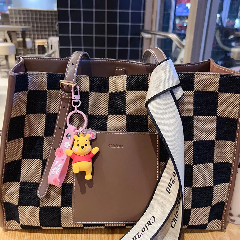 Teddy Bear Shaped Louis Vuitton Style Damier Keychain/Bag Charm (With Strap)